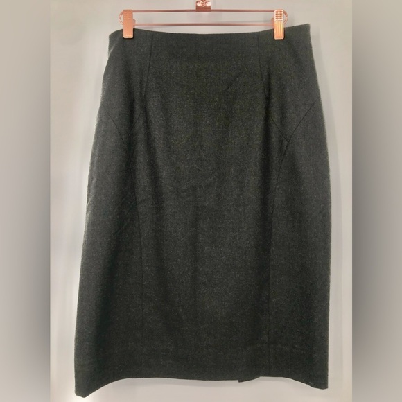 Escada Dresses & Skirts - Escada Wool Dark Gray Skirt w Double Slits